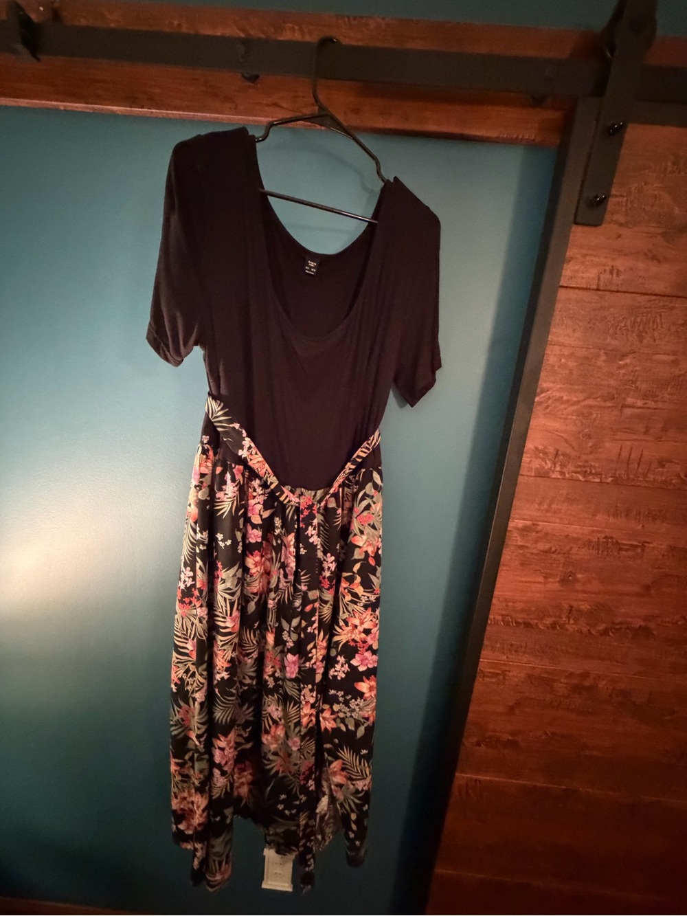 SHEIN Black Top Floral Maxi Dress